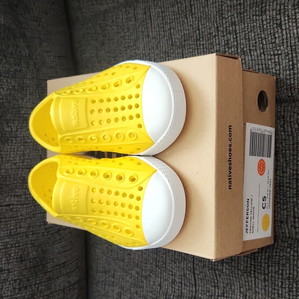 Native Shoes (Toddler) Crayon Yellow/Shell White Size C5